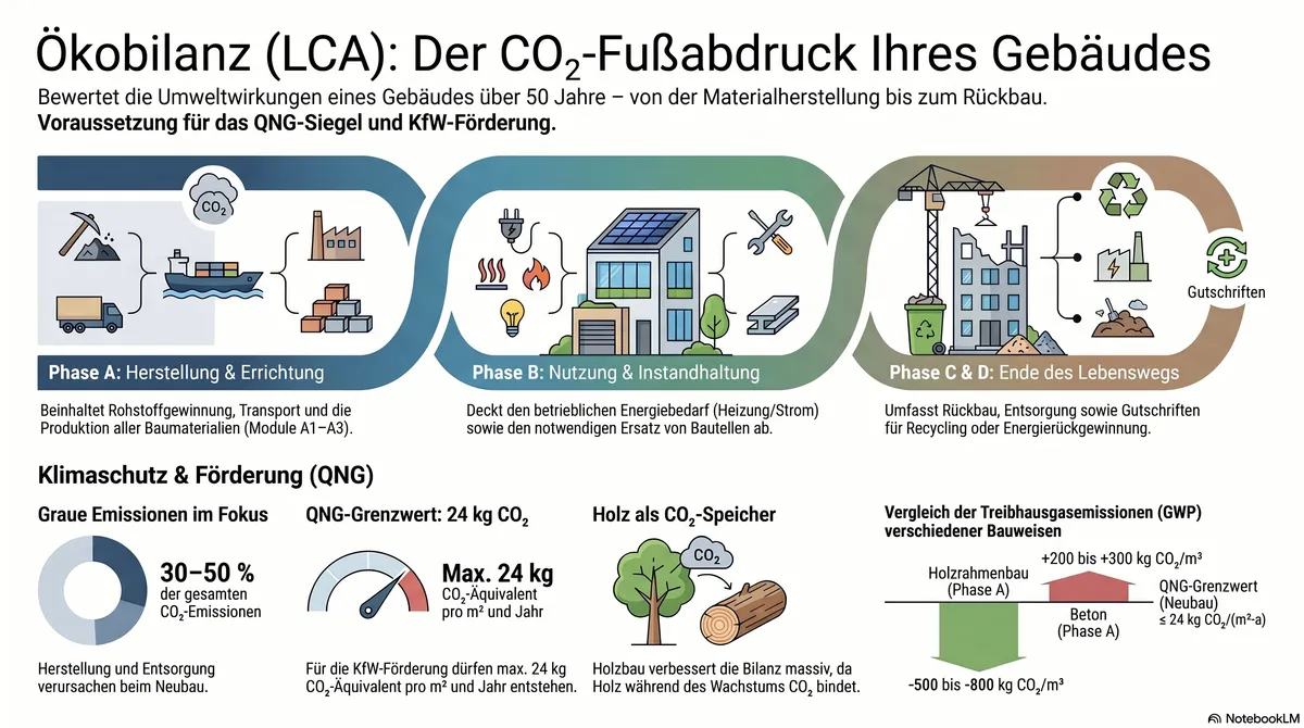 Gebäude-Ökobilanz & CO₂-Fußabdruck (LCA)