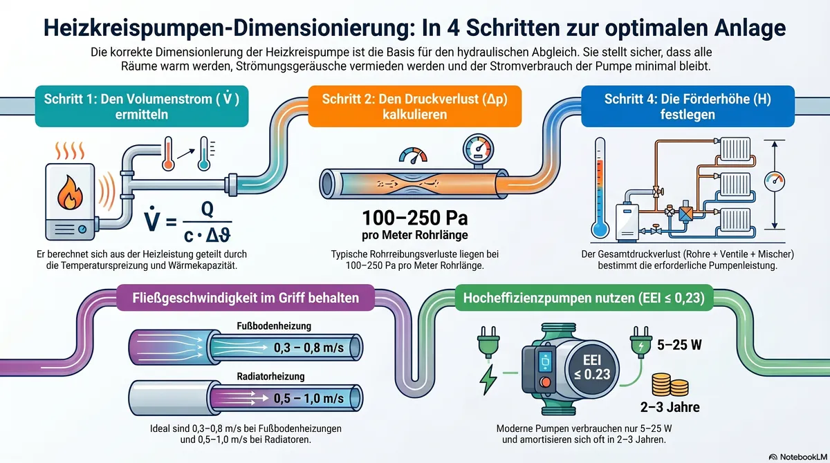 Heizkreispumpen in 4 Schritten dimensionieren